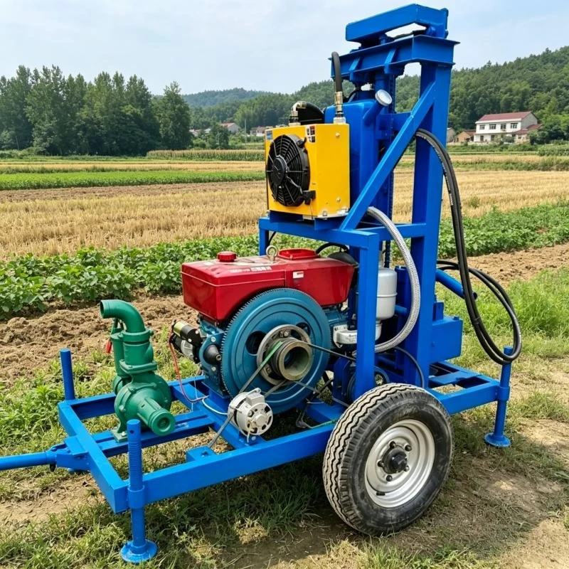 Trailer-Mounted Diesel Water Drill 150m Depth Perfect for Irrigation Monitoring and Geothermal Applications