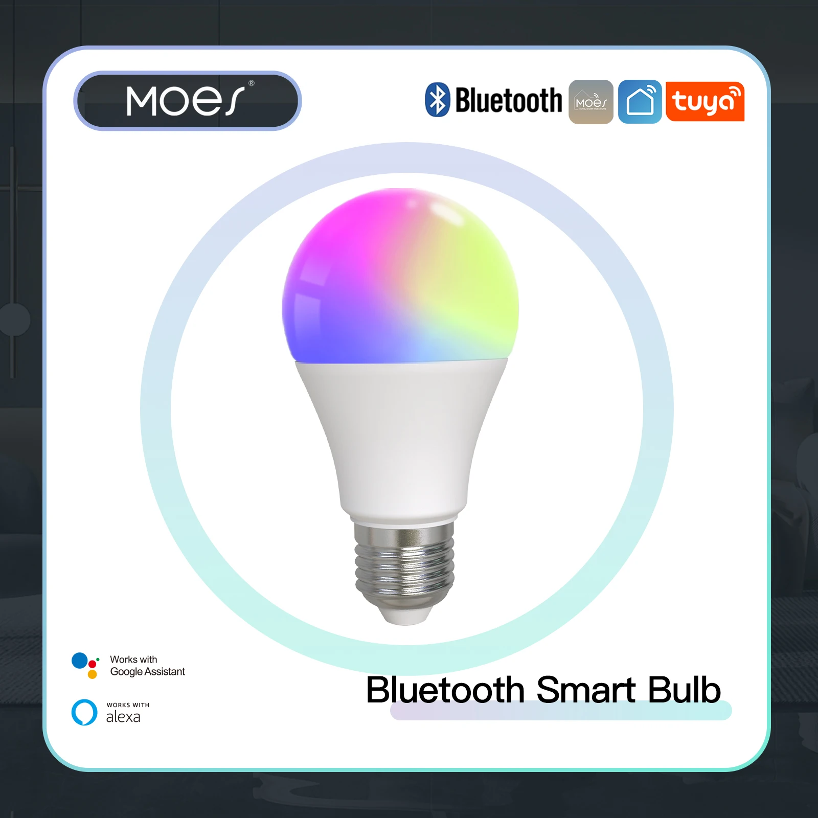 MOES Smart Bluetooth Led Bulb Dimmable Light lamp 9W E27 TUYA Bulbs Party Light Color Adjustable Dimmer Alexa google Voice