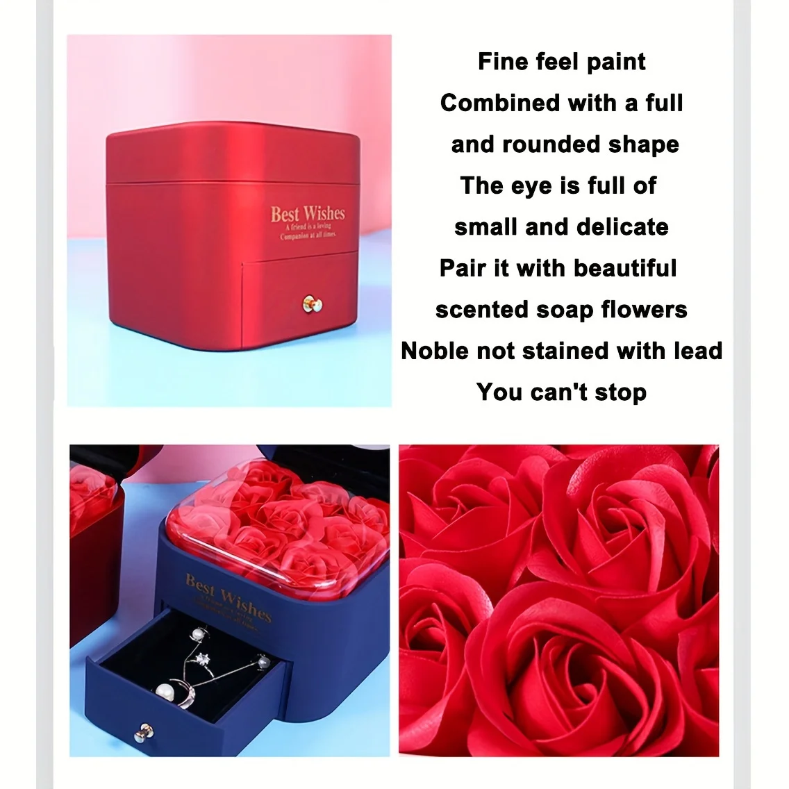 Valentine's Day eternal rose box Drawer style jewelry box, the best Valentine gift for her