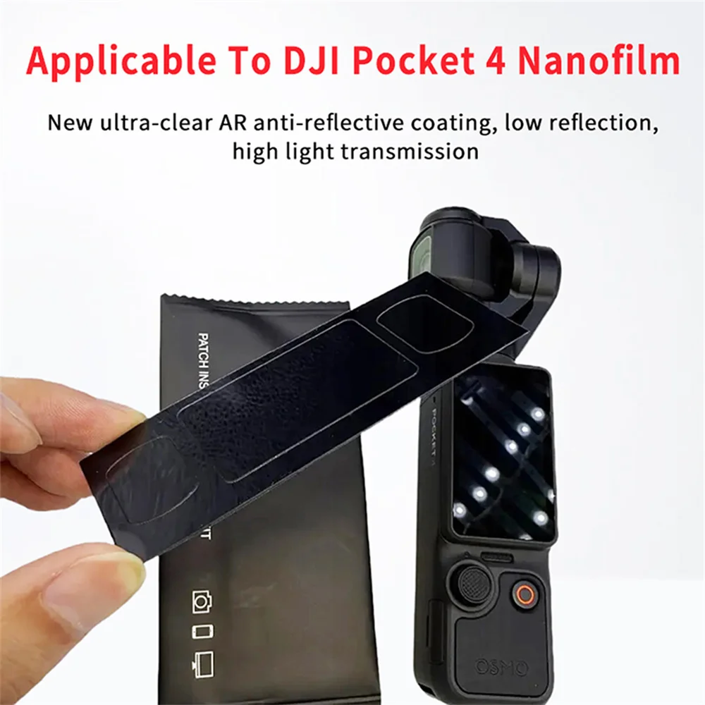 AR Nano Screen Protector for DJI Pocket 4 Scratch & Impact Resistant 1 Screen 2 Lens Films Crystal Clear