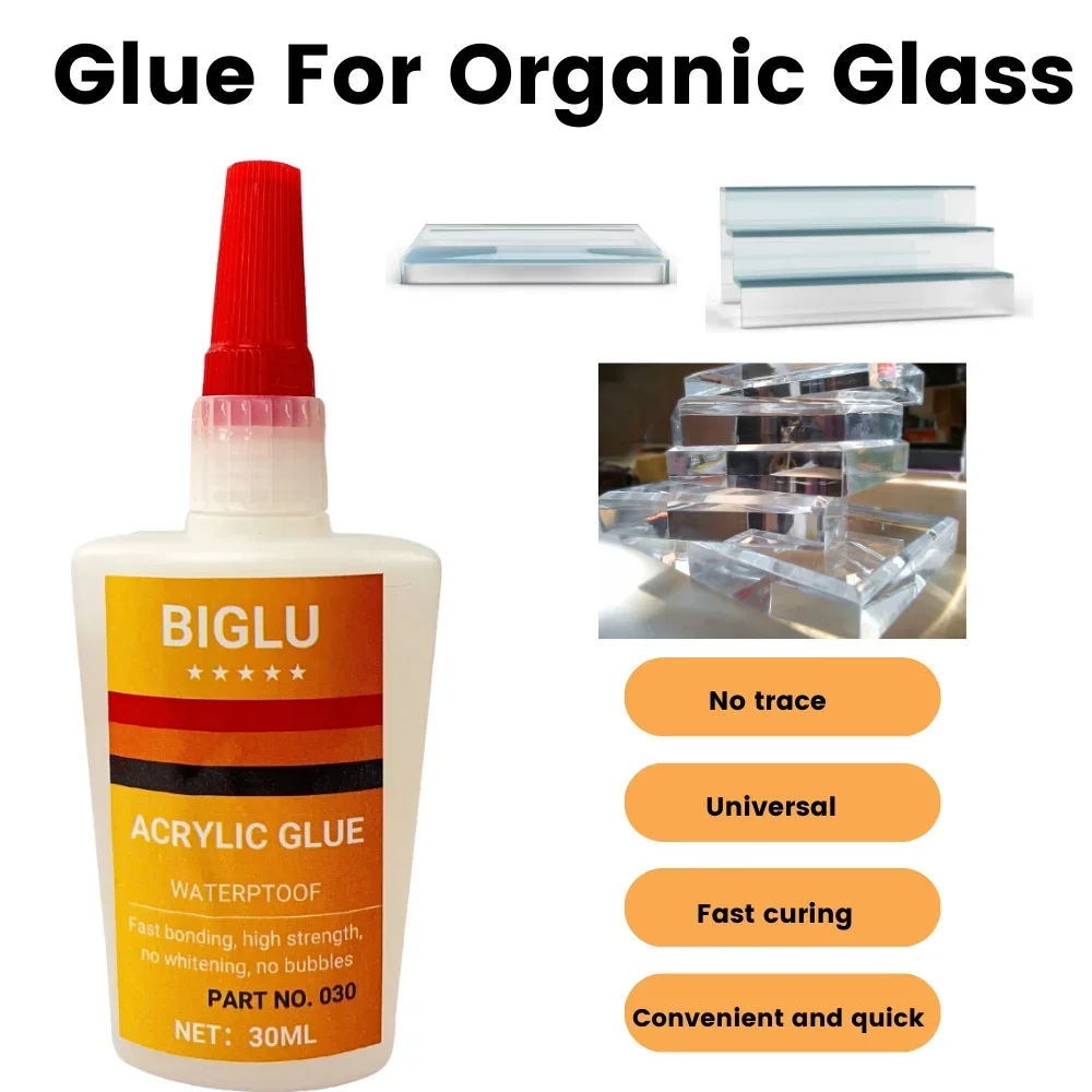 Transparent Liquid Instant Glue for Acrylic Organic Glass PMMA Board PC 30 Seconds Quick Bonding Waterproof Adhesive