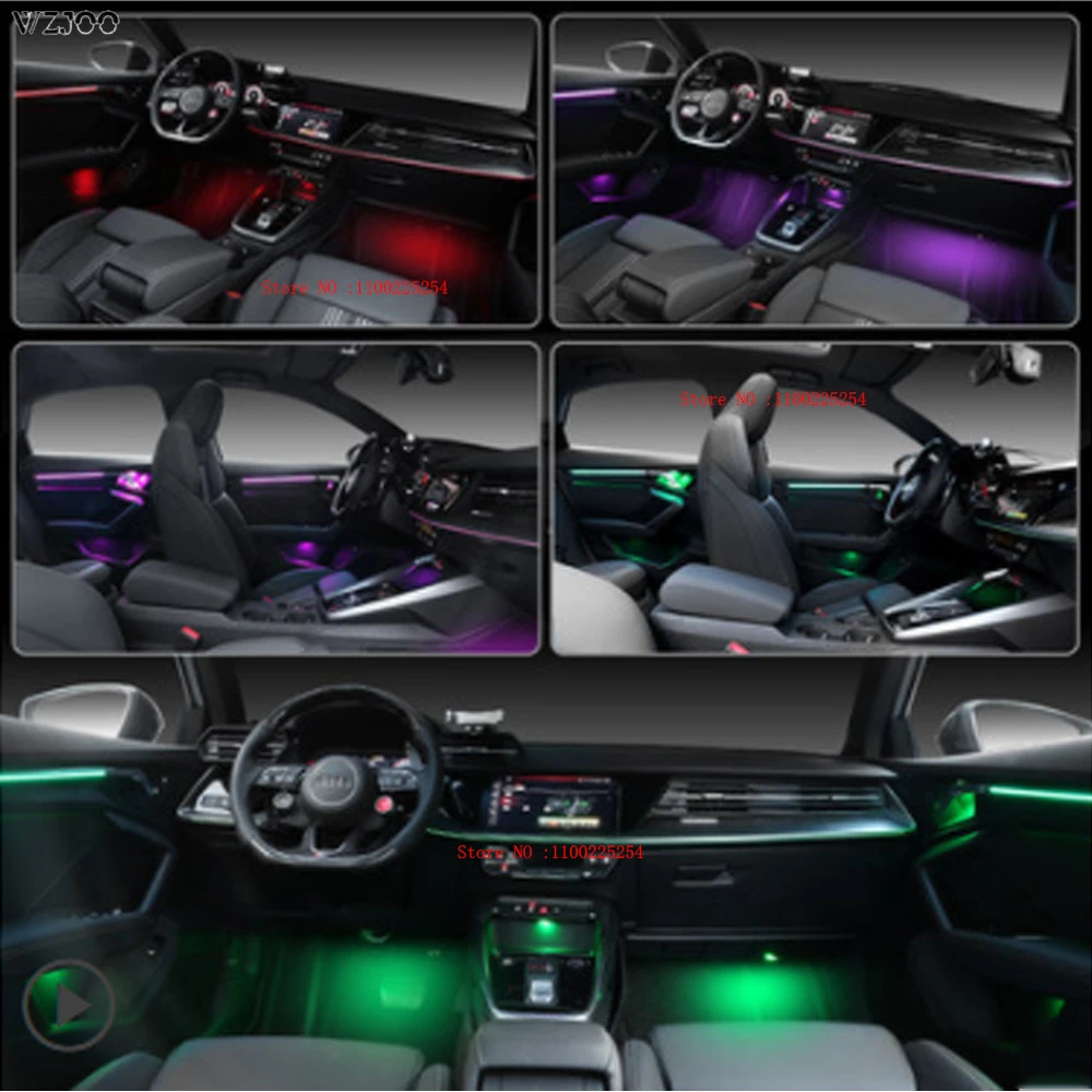 LED Interior Atmosphere Light For Audi A3 2021 Ambient Light Door Light Footwell Light Dashboard Door Panel LED Neon Light