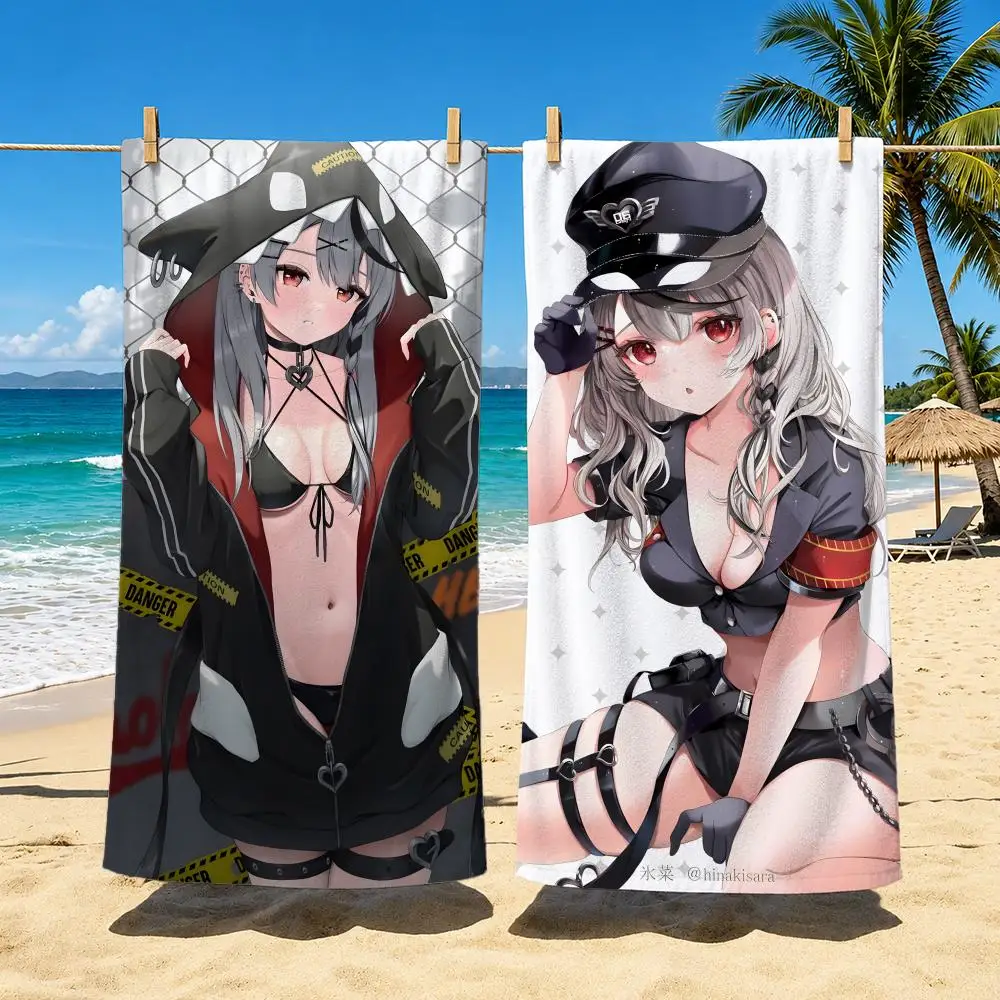 VTuber Sakamata Chloe Towel Towel Soft Pool Gift For Travel Gym Shower Cool Camping Quick Dry Sports  Large Beach Towel
