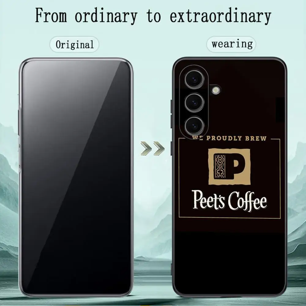 Coole Kaffee-Modedesign-Handyhülle für Samsung Galaxy S25 S24 S23 S22 S21 S20 Plus Ultra Note20 Limited Edition Soft Black