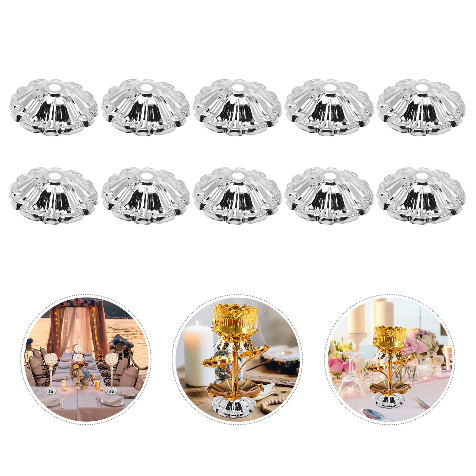 

10pcs Lighting Flower Shaped Metal Lamp Cover Lamp Cover Plate Accessories Flower Shaped Retro Style Small Size