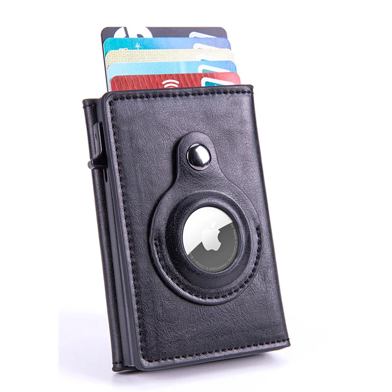 

New Apple Airtag Wallet Men Carbon Fiber Fashion ID Credit Card Holder Rfid Slim Airtag Slide Wallet Designer Cardholder