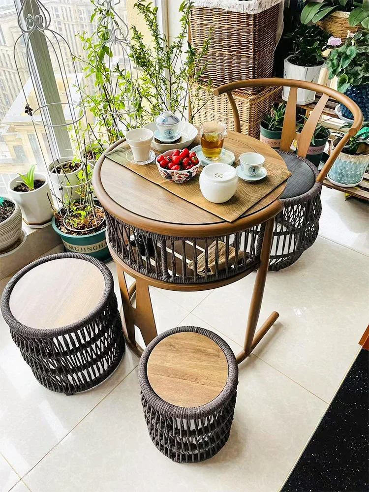 Three-Piece Tables and Chairs Combination Leisure Chair Household Coffee Table Small Rattan Chair Leisure Tea Table and Chair