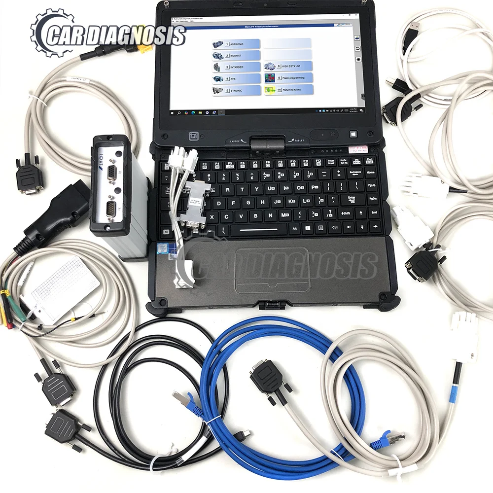 For Transmission ZF Testman Diagnosis and Detection tool Programming DPA06 Latest pro Development diagnostic scanner +getac v100