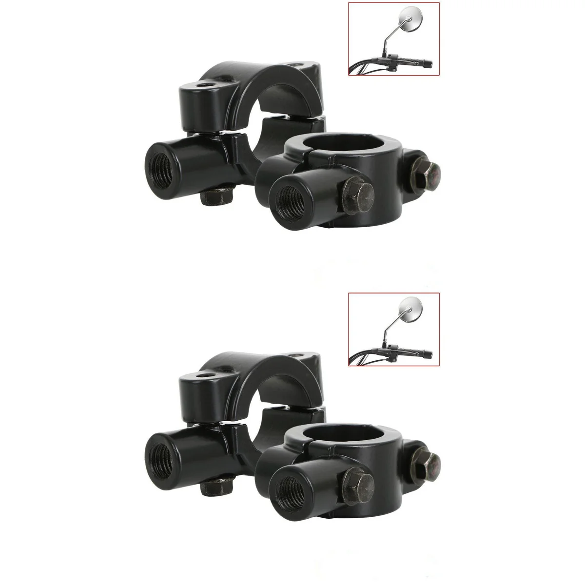 

4 pcs Motorcycle Handlebar Mirror Mount 10mm 7/8" Black Aluminum Clamp Motorcycle Mirror Mount Motorcycle Mirror Mount Clamp
