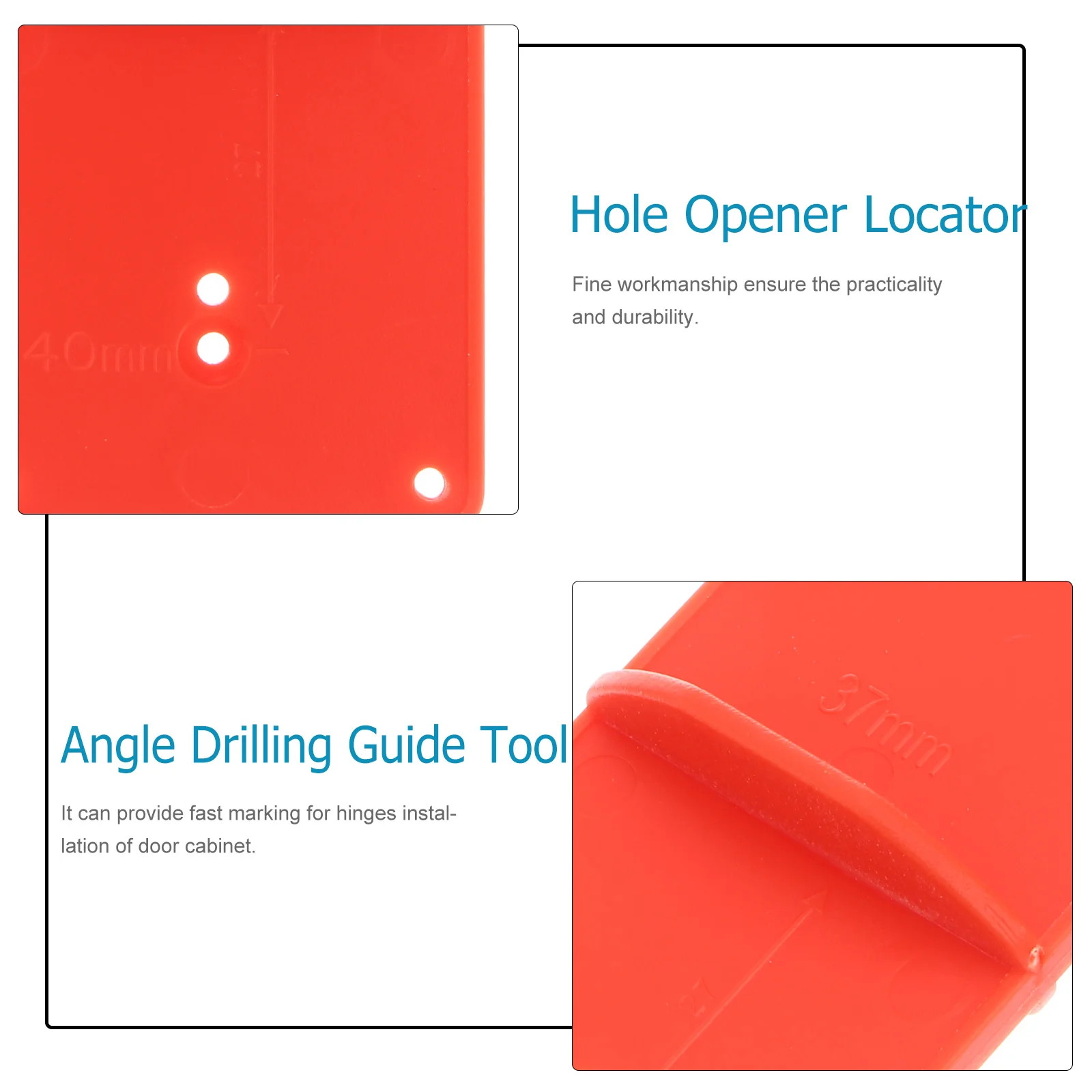 

2pcs Drilling Positioning Plate Hinge Installation Woodworking Borehole Locator Compact Pocket Size Angle Drilling Guide