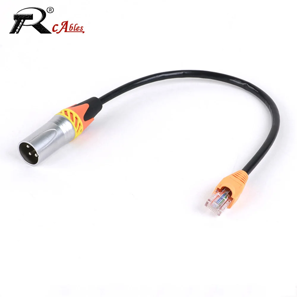 RJ45 to XLR Cable,3Pin XLR Male to RJ45 Male UTP CAT5/6 Network Connector Extension Adapter Ethernet Cord for Amplifier Mixer