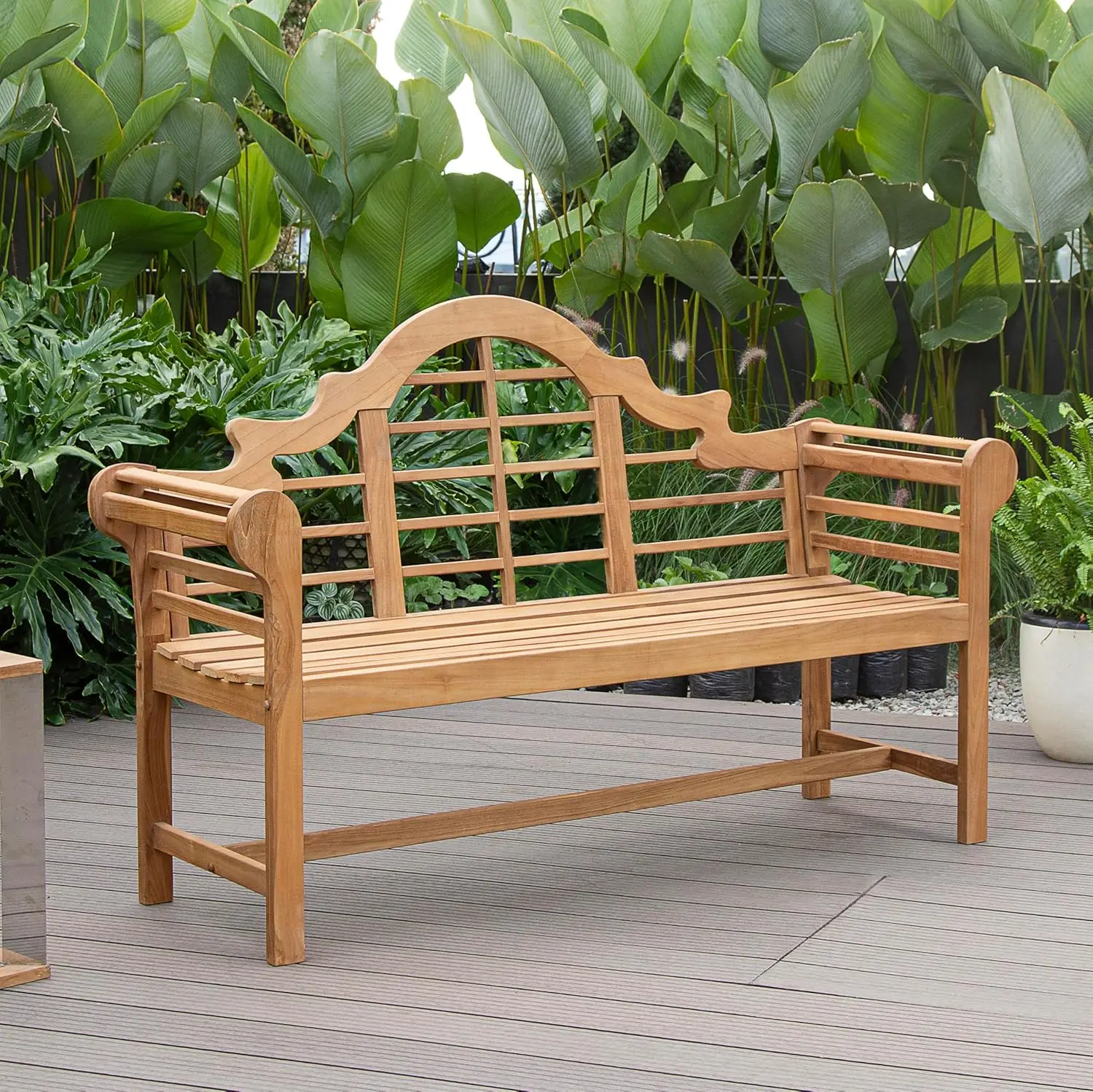 

Teak Wood Garden Bench 5-Foot – Wooden Outdoor Bench for Patio, Porch, Lawn, Backyard – Weather-Resistant, Customized