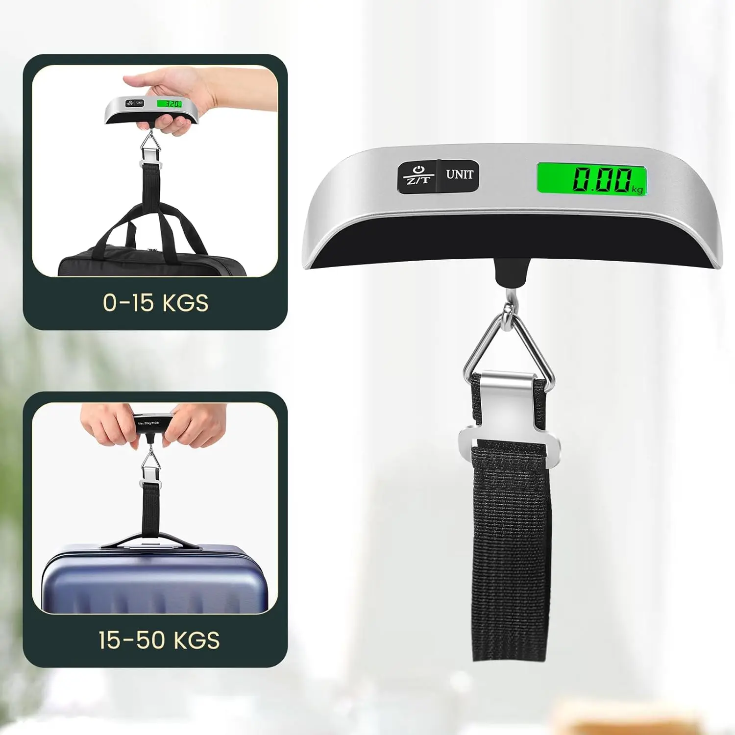 

Portable Luggage Scale 110lb 50kg Digital Handheld Portable Hanging Baggage Scale for Travel Suitcase Weight Scale