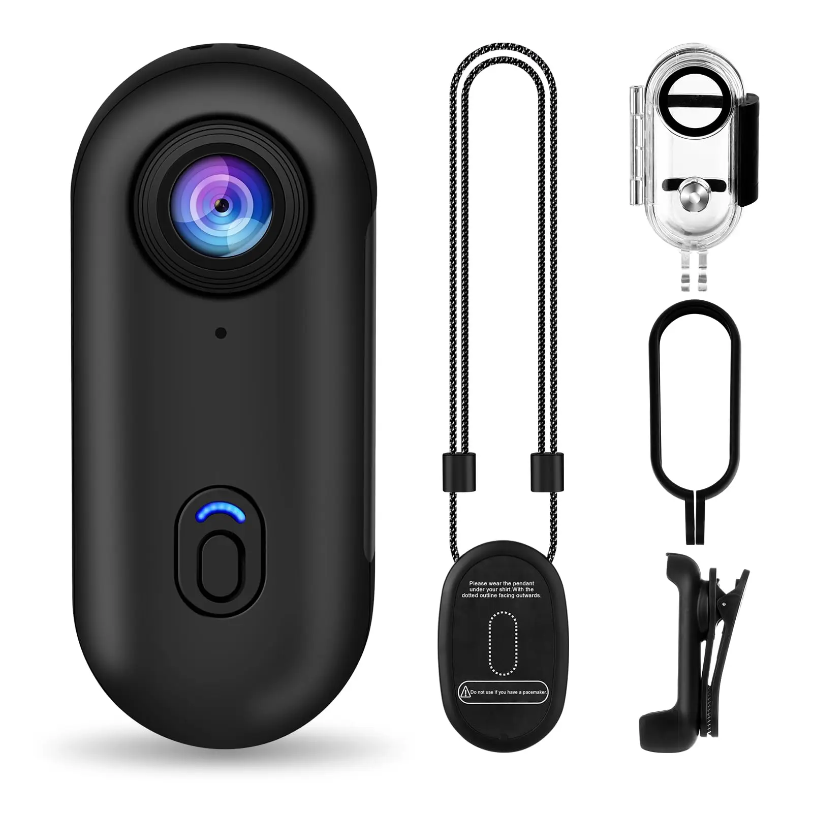 Pocket 4K Mini Camera  Magnetic Wearable Cam with Waterproof Shell WiFi Bike Camera Friendly for Casual Cycling Vlog Home Use