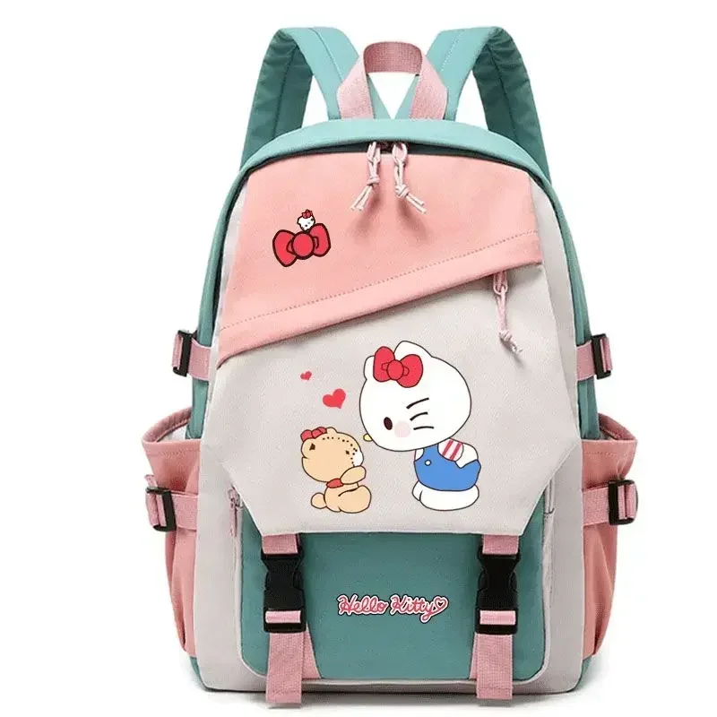 

Backpack for Women College Student Kawaii Hello Kitty Luxury Designer Brand School Bag Waterproof Nylon Large Capacity
