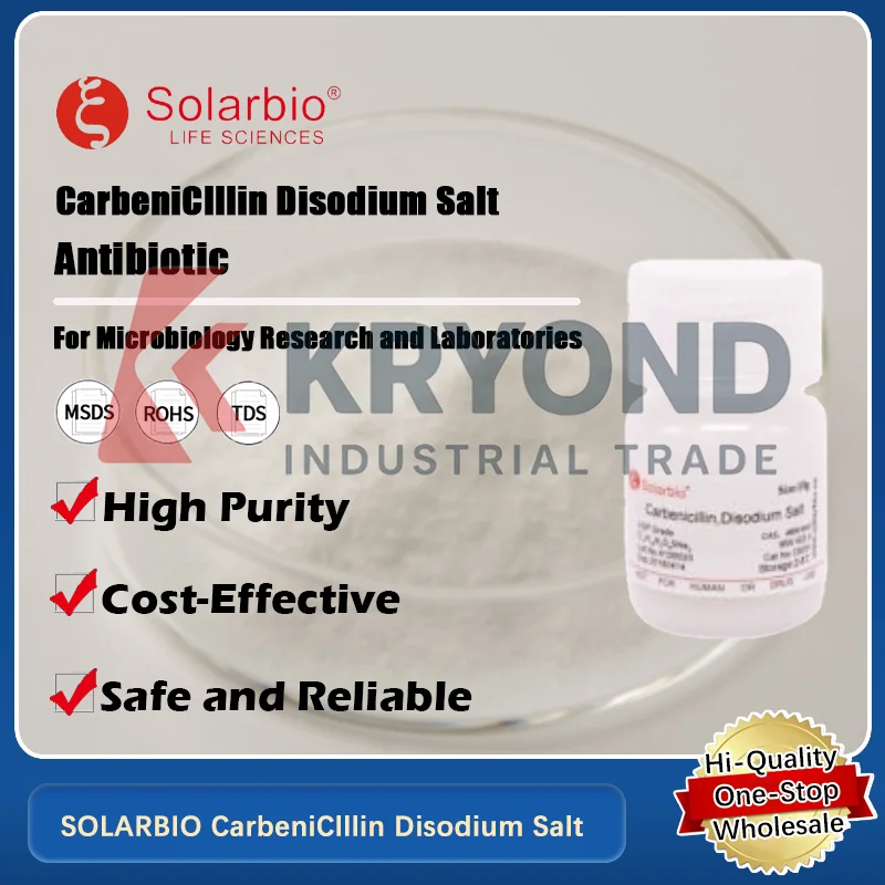 SOLARBIO Carbenicilline Disodium Sel pour la culture bactérienne et la biologie moléculaire Applications de recherche Produit original