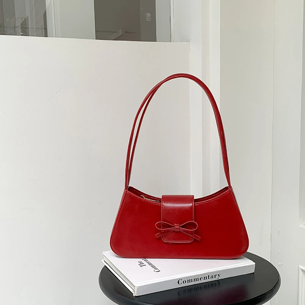 

Стильная сумка Sweet Bow Y2K из искусственной кожи с застежкой-молнией, модная повседневная сумка через плечо для женщин и девушек.