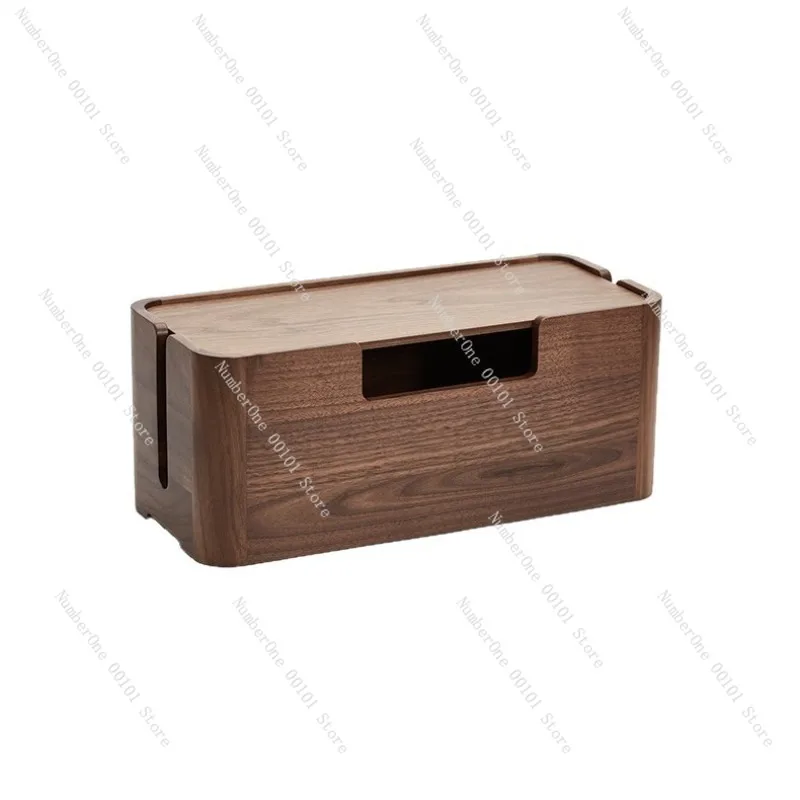 Wooden Cable Management Box Walnut Storage Box Wire Organizer Living Room Cable Storage Box Router Storage Case