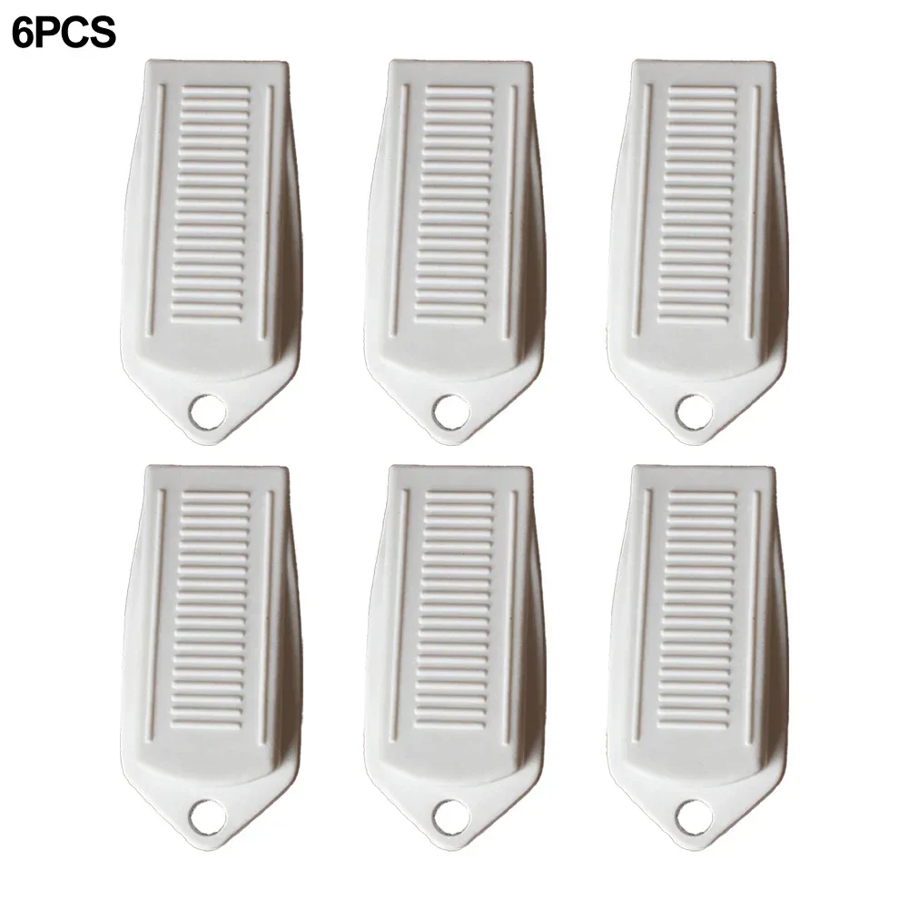 6pcs Door Stop Anti-Skid Rubber Door Stoppers For Floor Door Stops Wedge Homes Offices Door Jammer Grey White