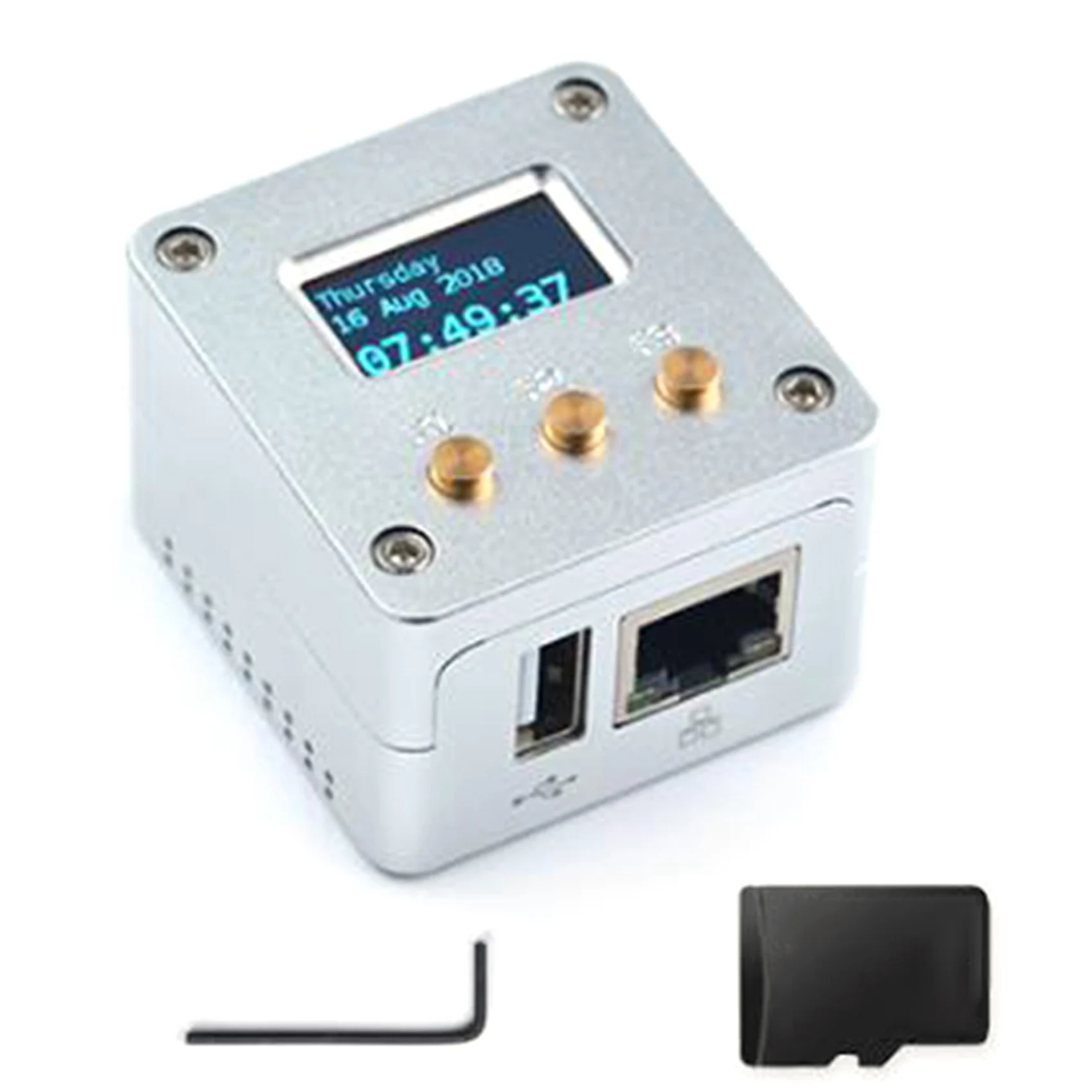 AED5-Nanopi NEO + display OLED + kit de caixa de metal Open Source H3 Placa de desenvolvimento DDR3 RAM Ubuntu Openwrt Armbian