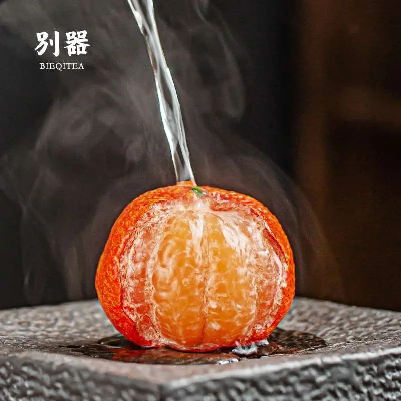 Trendy Color-changing Orange Tea Pet Lychee Ornament Premium Tea Water Nurturable Creative Personality Tea Ceremony Tea Set