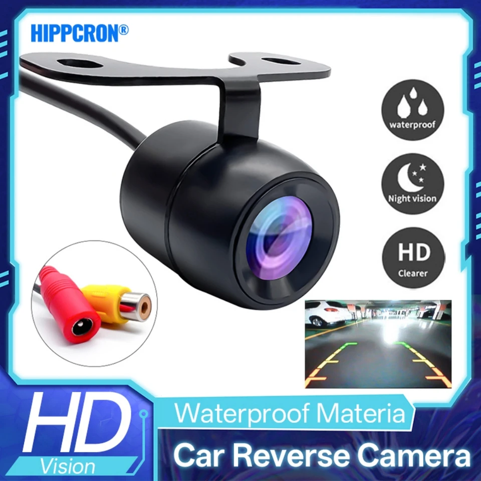 Hippcron 자동차 후방 카메라 HD 나이트 비전 광각 후방 주차 카메라 컬러 이미지 방수 CCD LED 백업 모니터