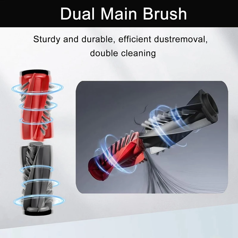 20 Buah Suku Cadang Pengganti untuk Roborock Saros 10/G30 Penyedot Debu Sikat Utama Ganda Bantalan Pel Filter HEPA Kantong Debu Sikat Samping