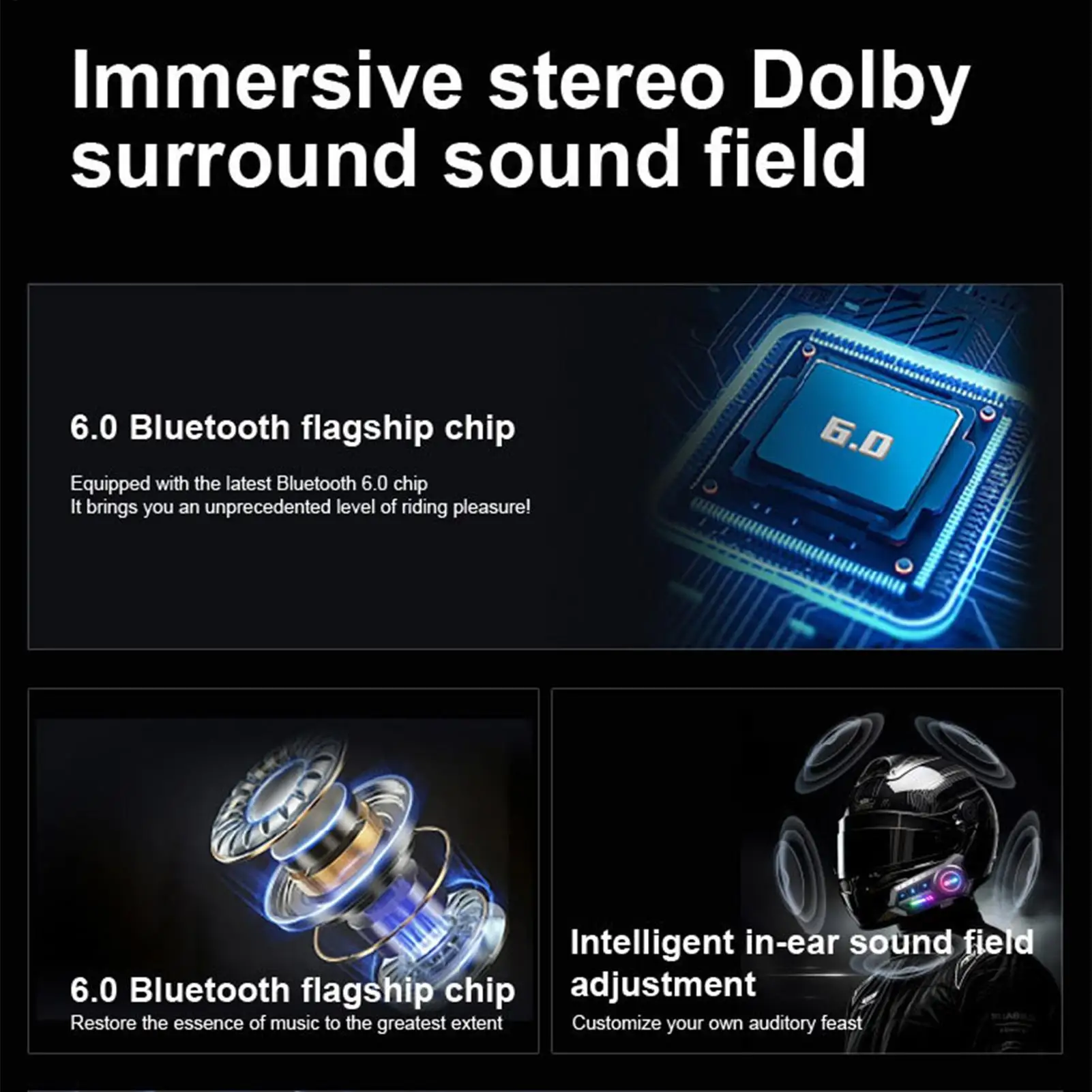 Motorcycle Headphones Wireless Smart Helmet Headset Smart Cycling Headphones For Daily Commuting Travel Motorcycle Dirtbike