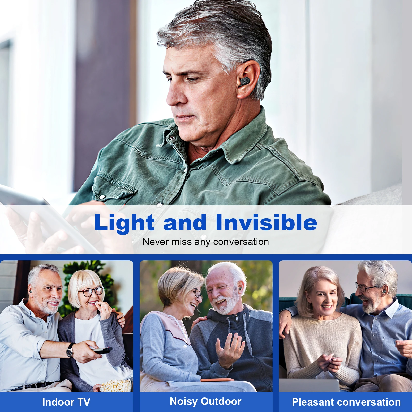 Invisible Hearing Aids Mini Aids for Elderly Adjustable Volume Deaf  Mini Sound Amplifier