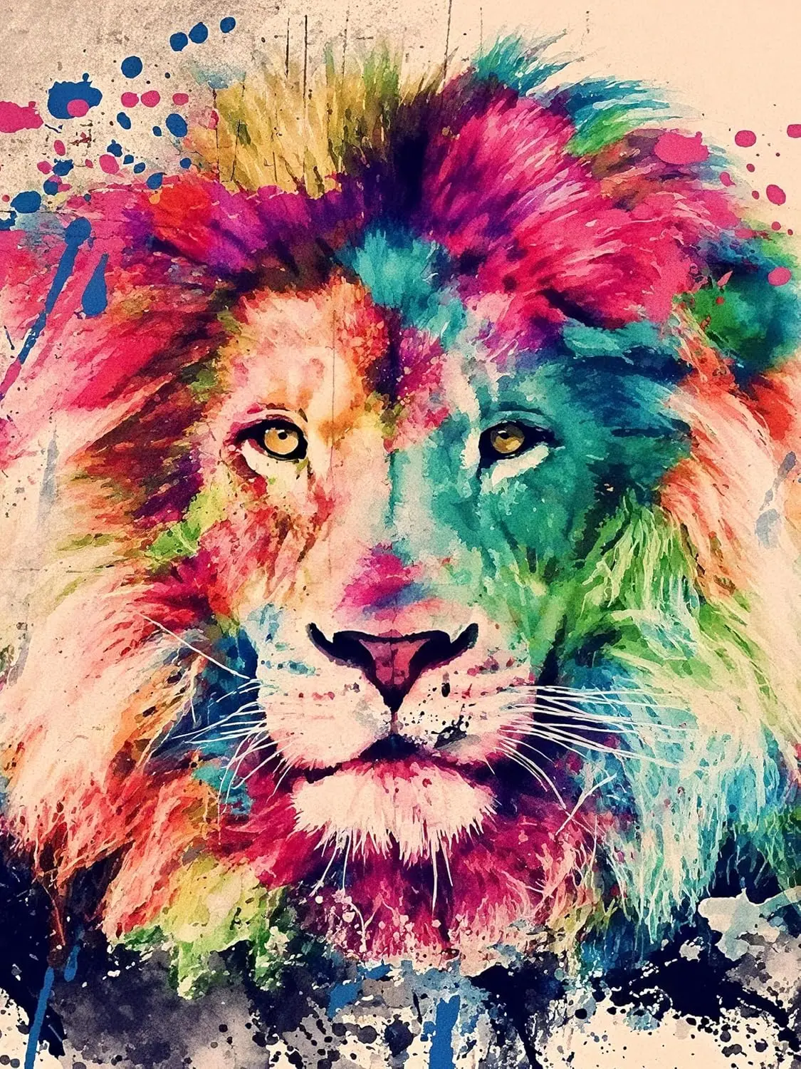 

75*50cm 1000 Pieces Jigsaw Puzzle Colorful lion Animal Stress Reducing Toys Holiday gift Perfect for DIY Creative