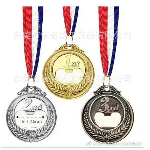 

3 шт., открывалки для бутылок с медалью, открывалка для пива, вина, сплав, награда за конкурс, декоративные призы-победитель для торжеств