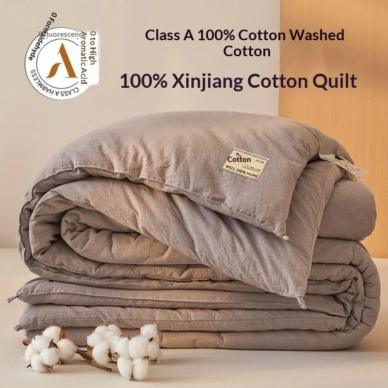 Thick Pure Cotton Comforter Heavy Duvet All Season Warm Breathable Hypoallergenic Machine Washable Comforter Duvet Blanket