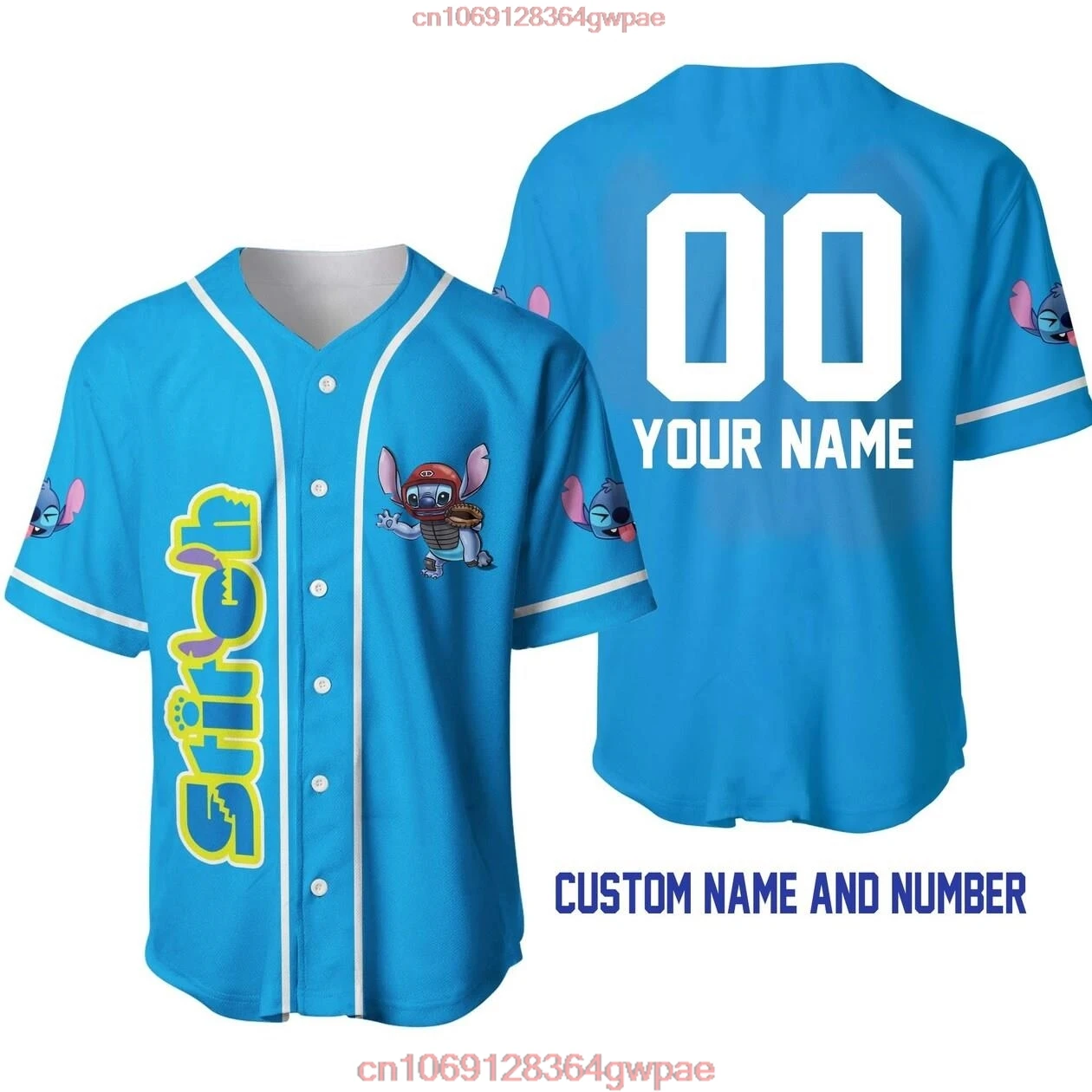 Custom Name Jersey  Disney Stitch Baseball Jersey Men Women Tops Disney Baseball Uniform Shirts Casual Party Wear