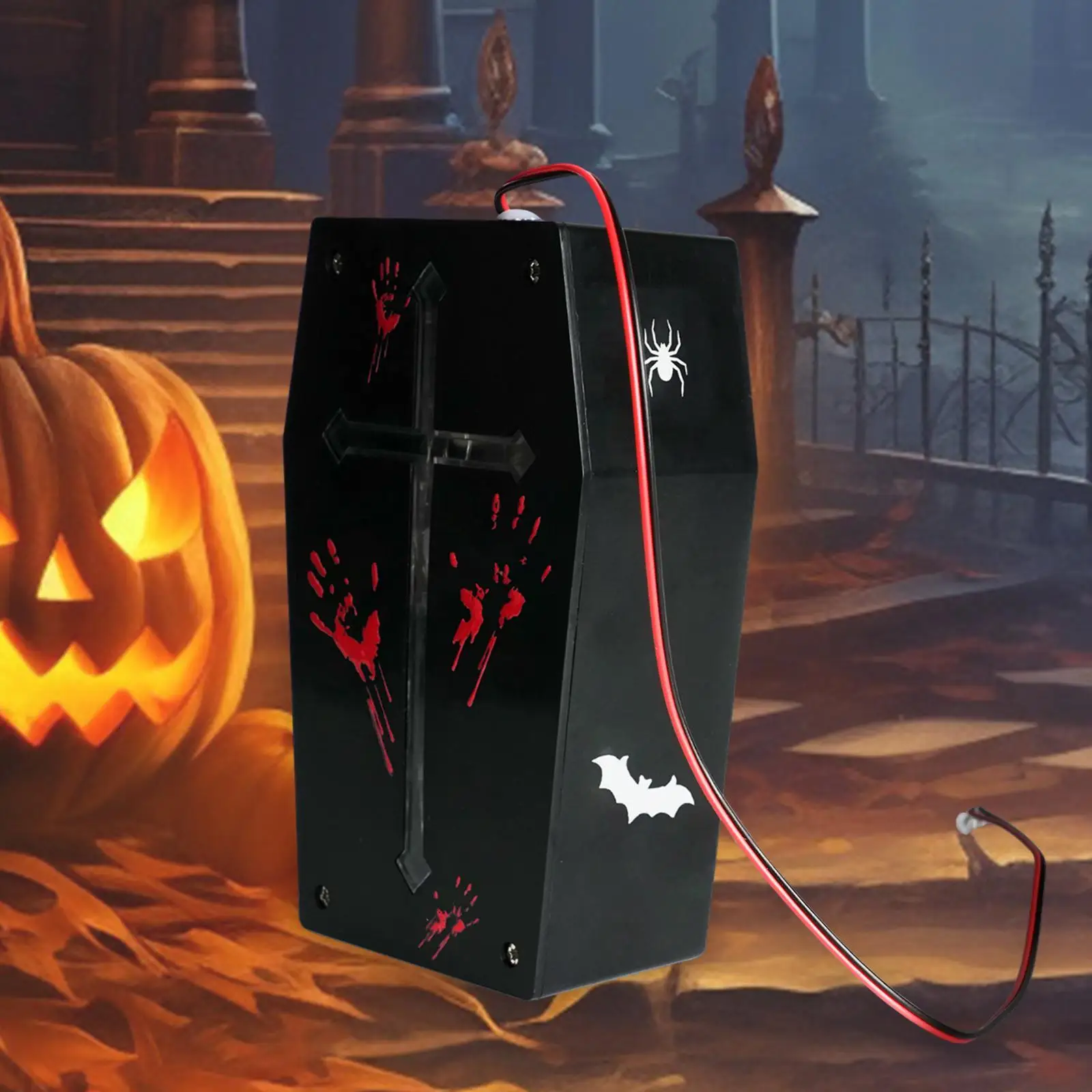 Halloween Sound Sensor Tricky Voice Player Horror Voice Prop Scream Box Speaker for Yard Hallways Garden Haunted House Candy Box