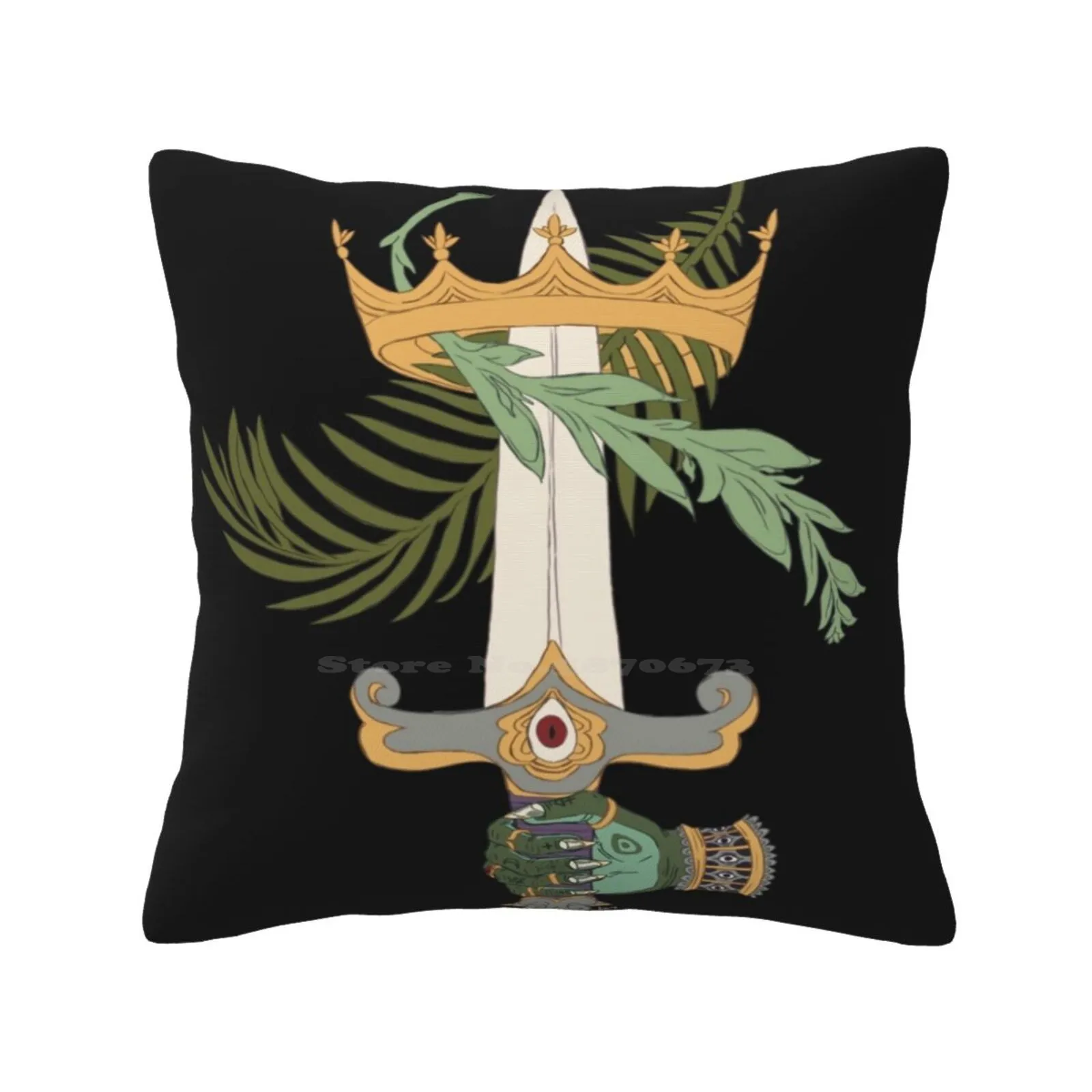 Ace Of Swords Fashion Sofa Throw Pillow Cover Pillowcase Crown Wreath Ace Of Swords Tarot