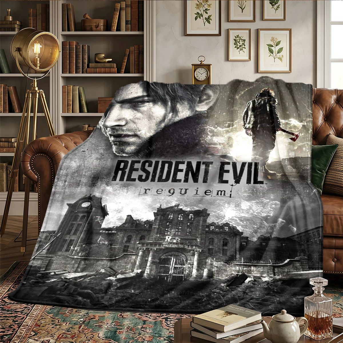 Resident Evil Comfortable Warm Printed Flannel Blanket, Fits Bedrooms, Sofas, Beds, Chairs, Picnics, Travel -HE49