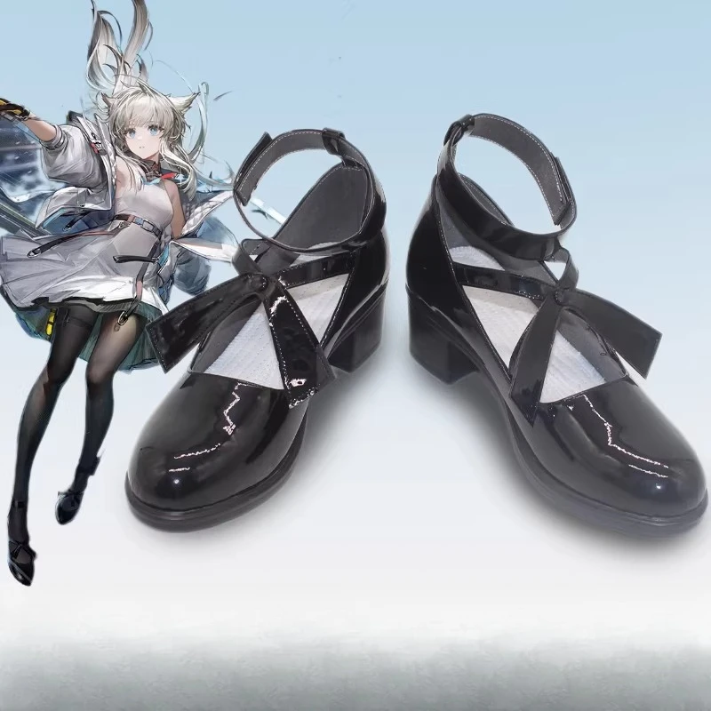 2026 Game Arknights: Endfield Perlica Cosplay Shoes Custom Made Boots PU Leatther Black High Heels