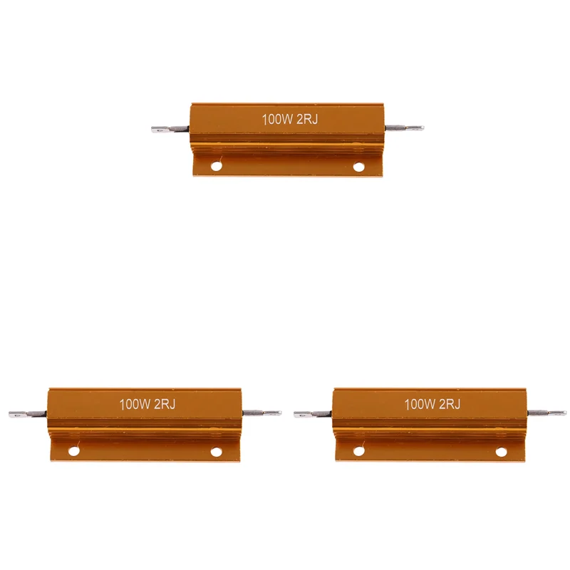 

B21B 3 силовых резистора с золотой алюминиевой оболочкой, сопротивление 100 Вт, 2 Ом 2R