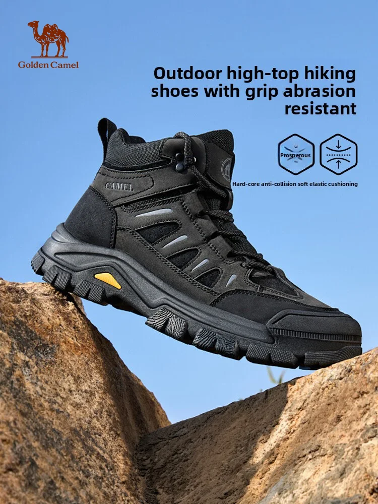 Golden Camel Winter Men Outdoor Hiking Boots High Top Non-slip Trekking Men Shoes EVA Cushioning Wear-Resistant Climbing Shoes