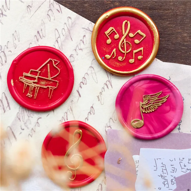 Vintage Musical Notation Decoration Stamp Music wax seal Stamp Piano Guitar For Scrapbooking Stationery DIY Craft sealing Stamp