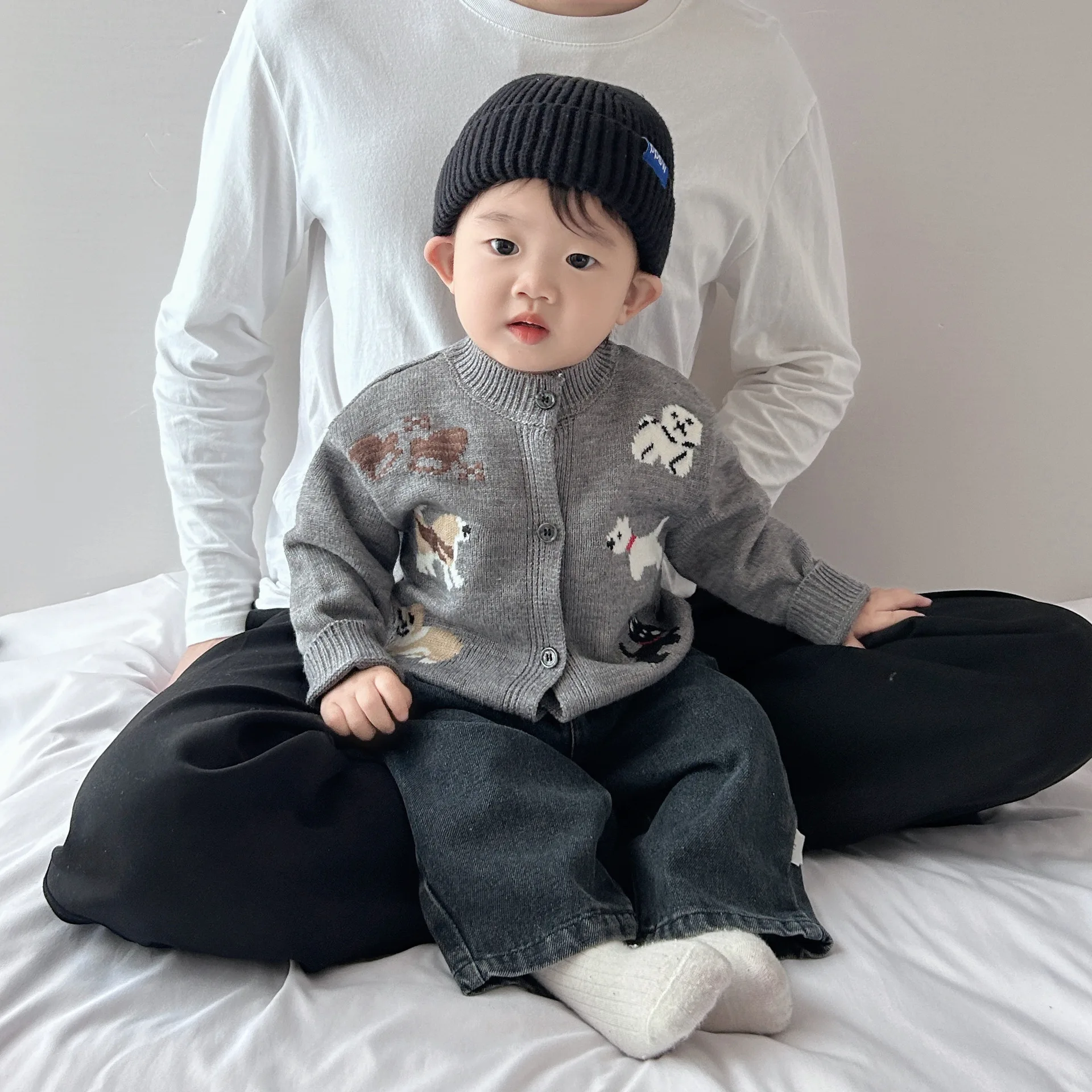 Baby Clothes 2026 Spring and Autumn New Boy's Knitted Sweaters Cartoon Knitted Cardigan Coat Or Pants