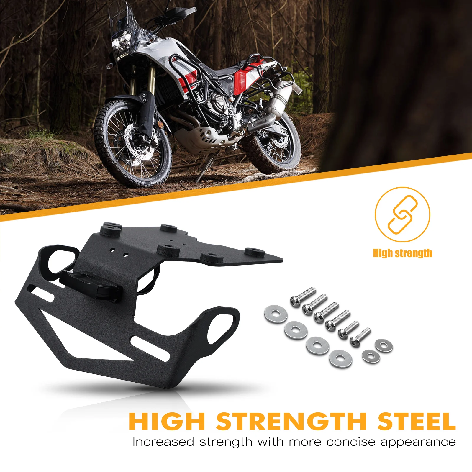 

NICECNC для Yamaha Tenere 700 2019-2024, держатель номерного знака, кронштейн, хвостовое аккуратное крыло, элиминатор для Yamaha Tenere 700 2019-2024