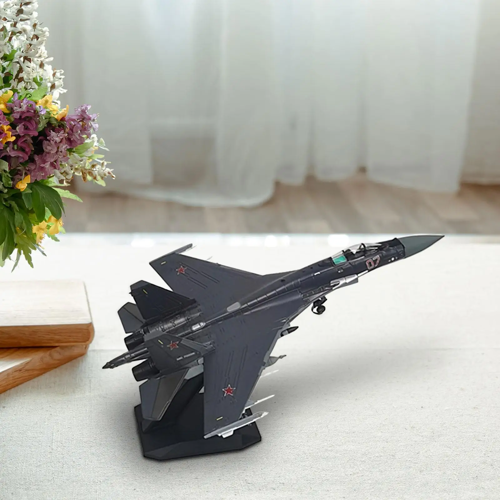 1/100 Airplane Model Aircraft Souvenir Desktop Decoration with Stand Fighter Jet