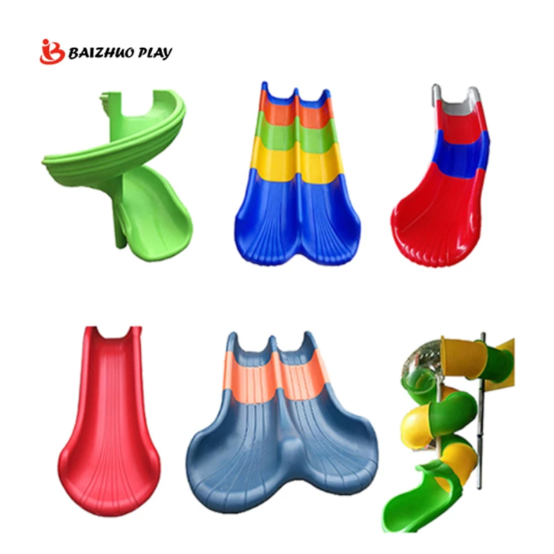 Good Quality Playground Plastic Double Slide Parts Great Materials Accessories Children Amusement Park Kindgarten For Sale