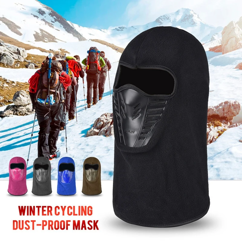 Motorcycle Mask Fleece Thermal Neck Full Face Mask Keep Warm Riding Balaclava Biker Ski Winter Windproof Dustproof Face Shield