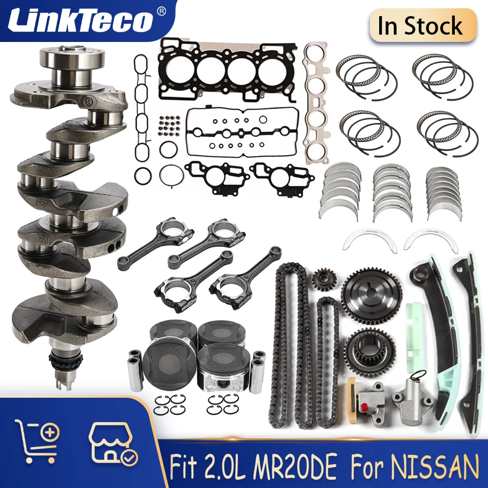 

Engine Rebuild Gasket Set crankshaft Main Con Rod Bearing Timing Kit Fit 2.0 L Gas MR20DE For NISSAN SENTRA Sentra Versa 2.0L