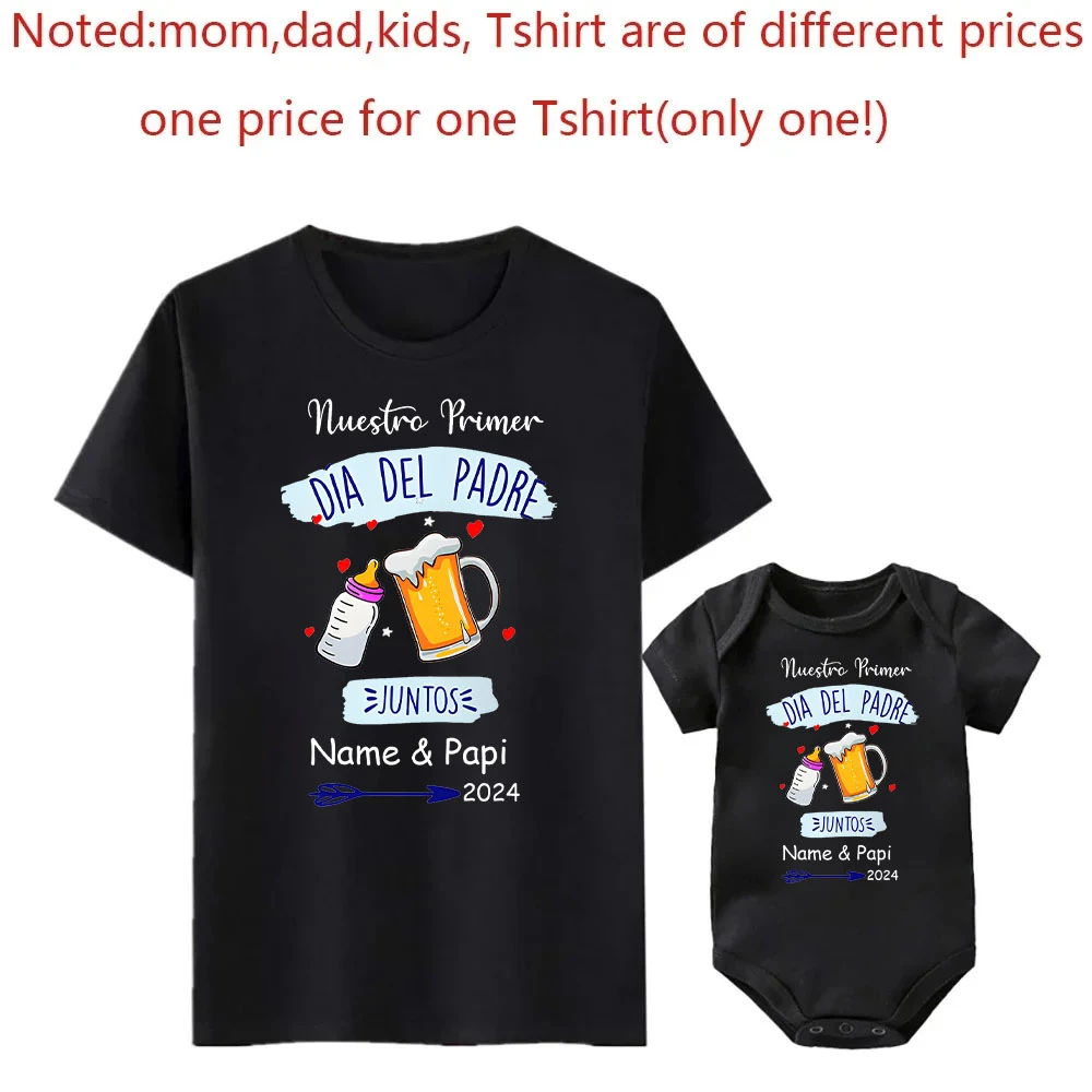 Customized Fathers Day Family Matching Outfits Baby Bodysuits Daddy T-shirts Family Clothes Custom Name Fathers Day Gift Outfits