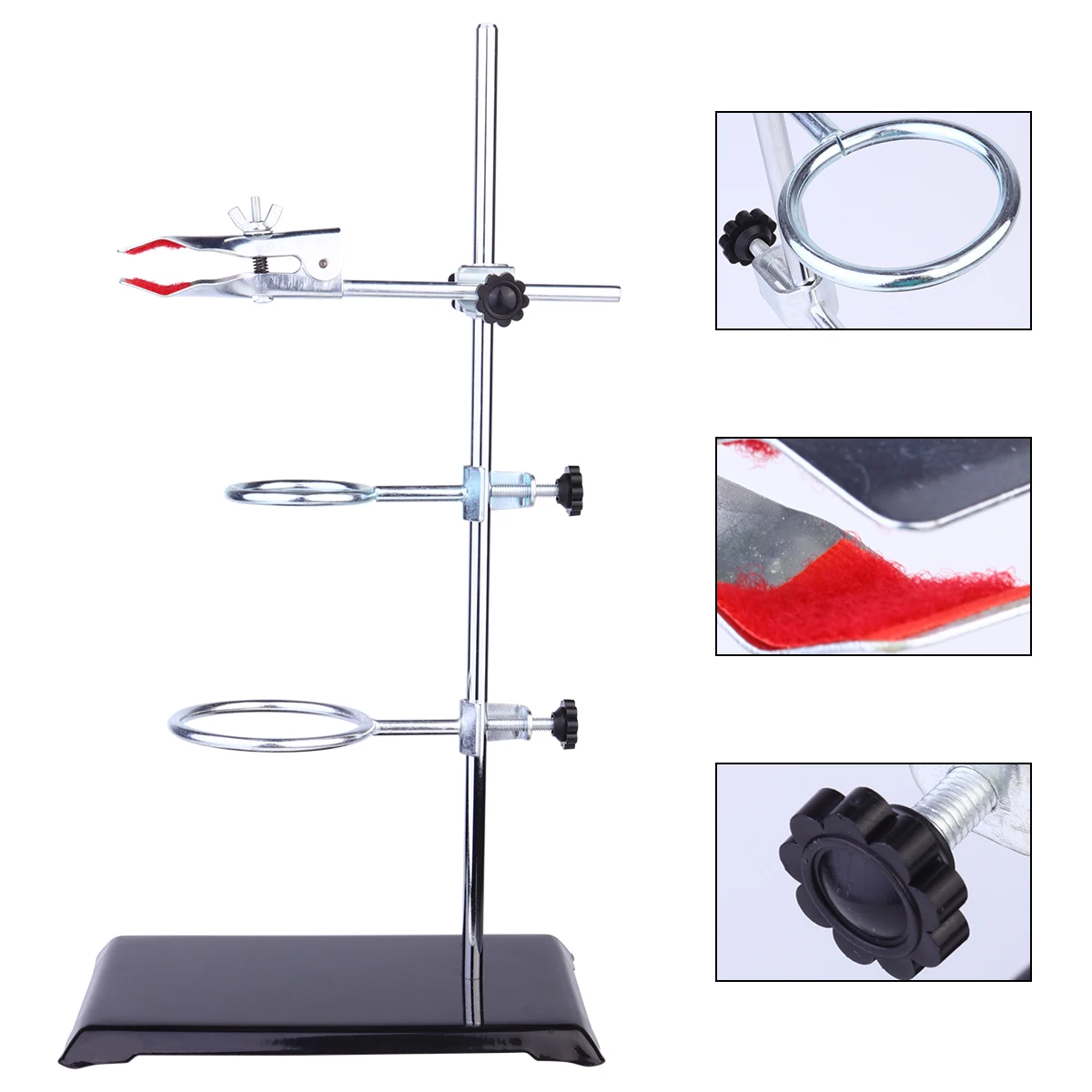 

Heavy Duty Iron Stand Retort Stand Test Tube Rack Laboratory Support Flask Holder Clamp Lab Equipment Metalware
