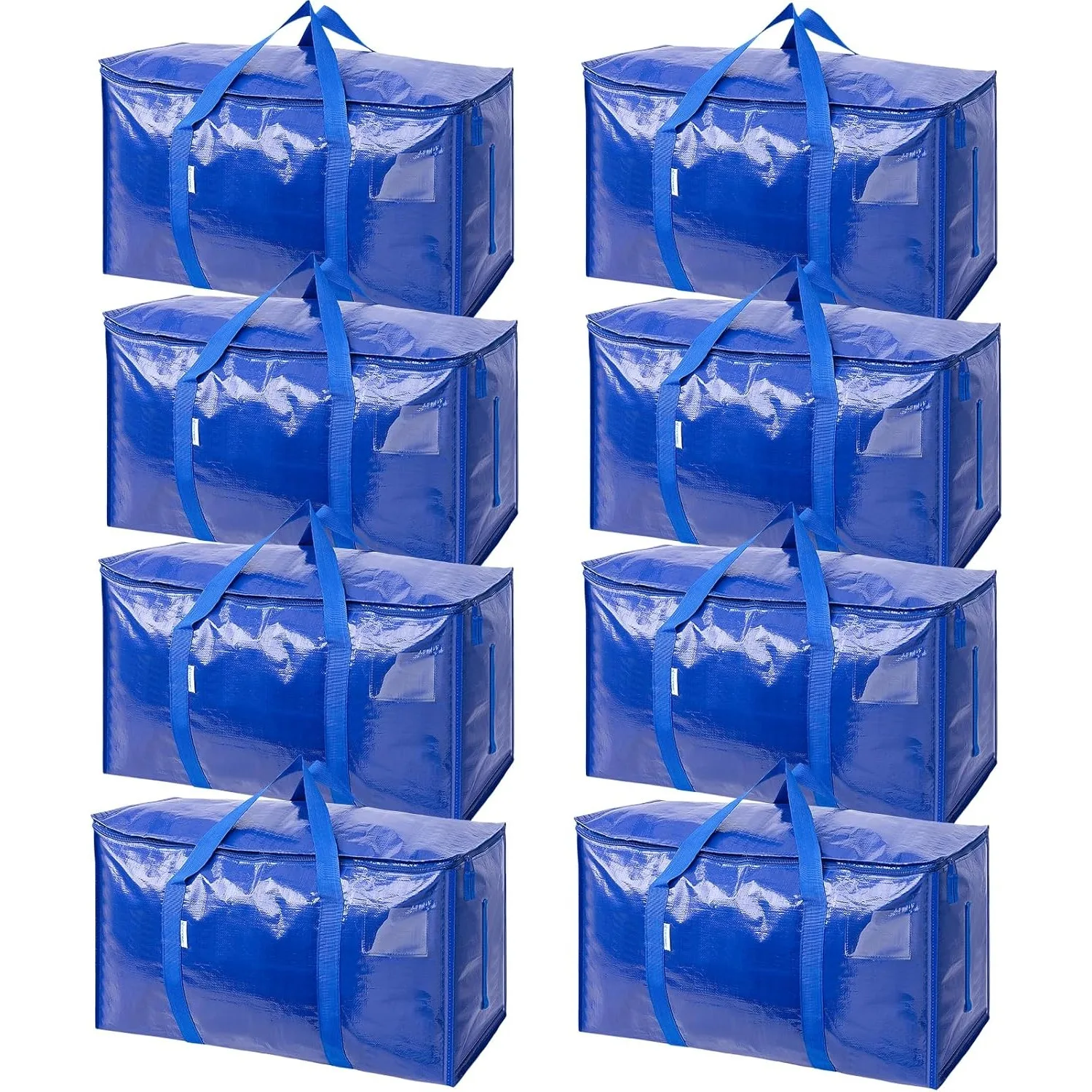 

8 Pack Extra Large Moving Bags with Zippers & Carrying Handles, Heavy-Duty Storage Tote Moving Boxes for Space Saving