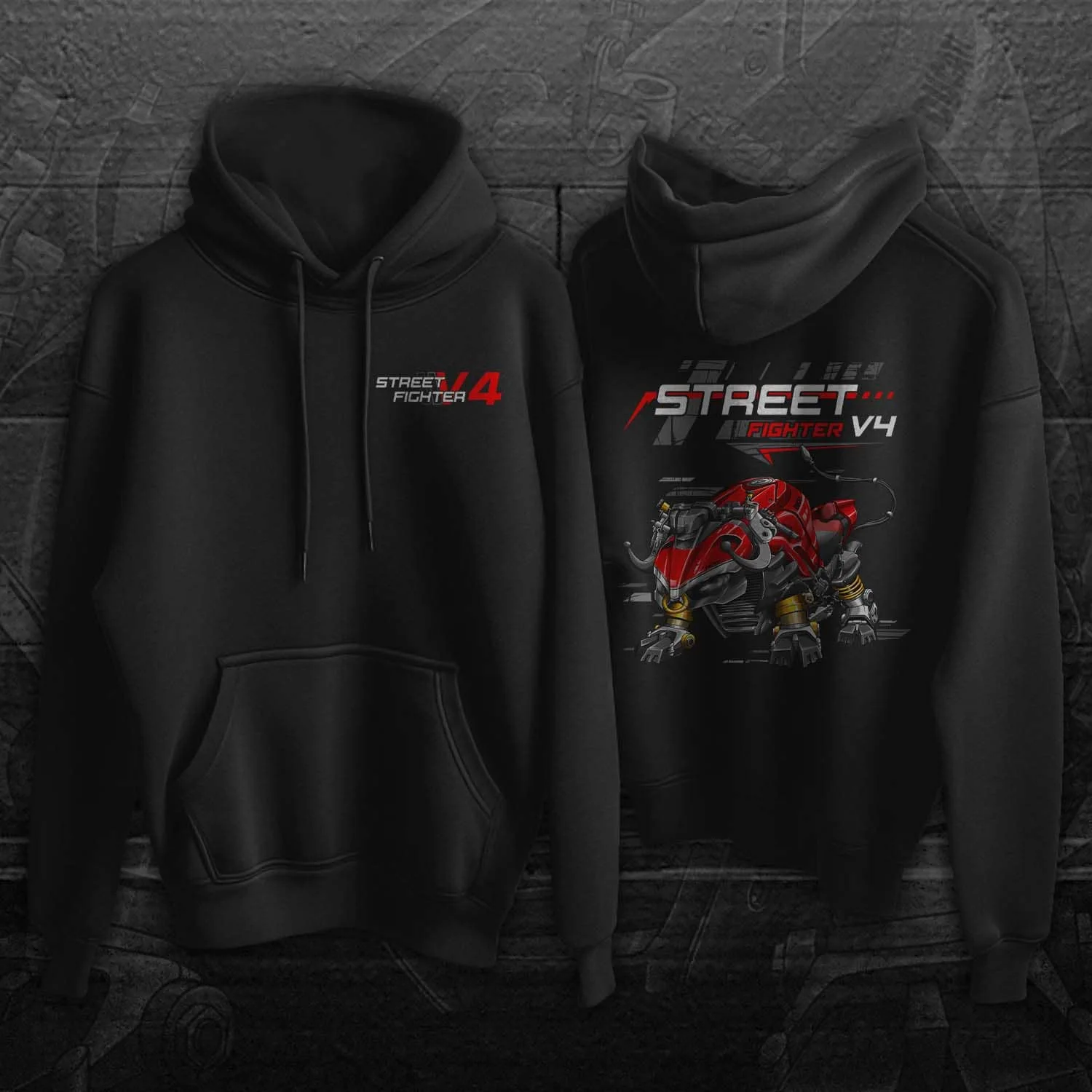 

Classic Italian Motorcycle Streetfighter V4 Bull Inspired Pullover Hoodie 100% Cotton Casual Mens Clothing Fashion Streetwear